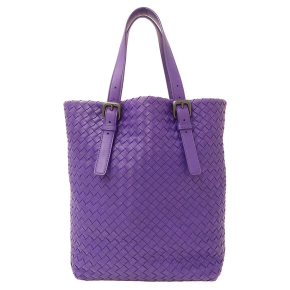 BOTTEGA VENETA Purple Leather Intrecciato Tote Bag - Picture 1 of 13